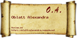 Oblatt Alexandra névjegykártya