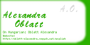 alexandra oblatt business card